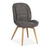 Chaise MILIE en tissu avec pieds bois massif naturel - 3 coloris possibles