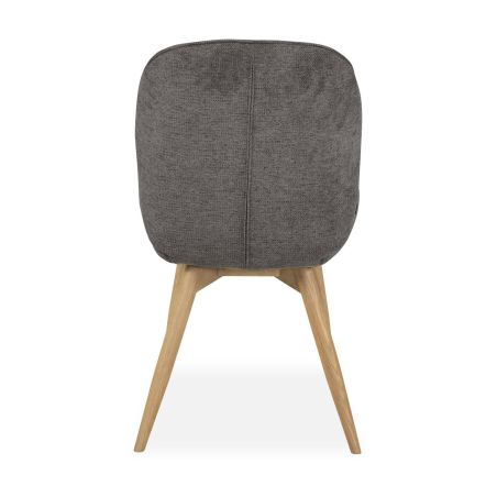 Chaise MILIE en tissu avec pieds bois massif naturel - 3 coloris possibles