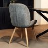 Chaise MILIE en tissu avec pieds bois massif naturel - 3 coloris possibles