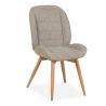 Chaise MILIE en tissu avec pieds bois massif naturel - 3 coloris possibles