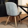 Chaise MILIE en tissu avec pieds bois massif naturel - 3 coloris possibles