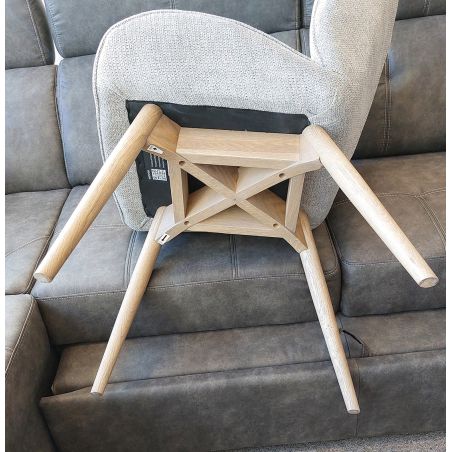 Chaise MILIE en tissu avec pieds bois massif naturel - 3 coloris possibles