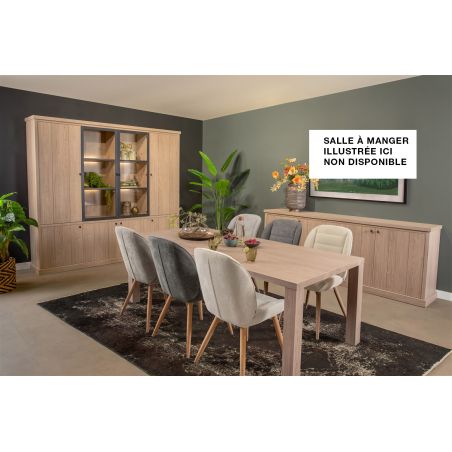Chaise MILIE en tissu avec pieds bois massif naturel - 3 coloris possibles