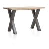 Metalox, table de bar 130 x 90 cm (hauteur: 92 cm) - bords effet tronc d'arbre - pieds X en métal - Henders and Hazel