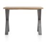 Metalox, table de bar 130 x 90 cm (hauteur: 92 cm) - bords effet tronc d'arbre - pieds X en métal - Henders and Hazel