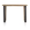 Metalox, table de bar 130 x 90 cm (hauteur: 92 cm) - bords effet tronc d'arbre - pieds V en métal et bois - Henders and Hazel