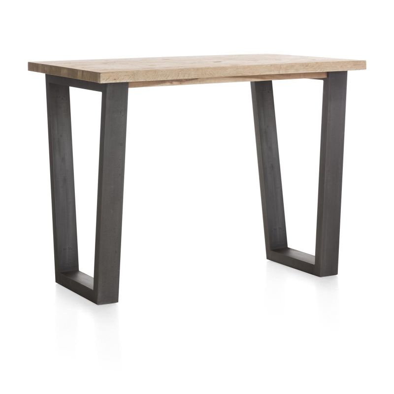 Metalox, table de bar 130 x 90 cm (hauteur: 92 cm) - plateau droit - pieds V en métal - Henders and Hazel