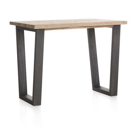 Metalox, table de bar 130 x 90 cm (hauteur: 92 cm) - plateau droit - pieds V en métal - Henders and Hazel