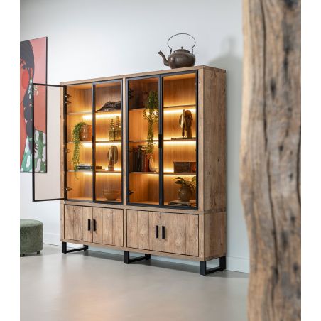 Pavarotti, vaisselier 210 cm - 4-portes + 4- portes de verres (+ LED) - Henders and Hazel