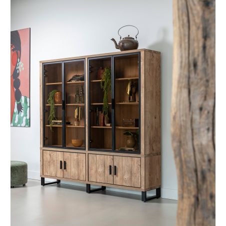 Pavarotti, vaisselier 210 cm - 4-portes + 4- portes de verres (+ LED) - Henders and Hazel