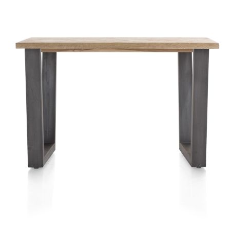 Metalox, table de bar 160 x 90 cm (hauteur: 92 cm) - bords effet tronc d'arbre - pieds V en métal - Henders and Hazel