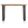 Metalox, table de bar 160 x 90 cm (hauteur: 92 cm) - bords effet tronc d'arbre - pieds V en métal et bois - Henders and Hazel
