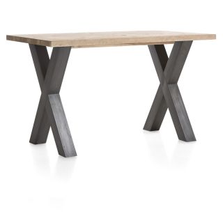 Metalox, table de bar 160 x 90 cm (hauteur: 92 cm) - plateau droit - pieds x métal - Henders and Hazel