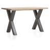 Metalox, table de bar 160 x 90 cm (hauteur: 92 cm) - plateau droit - pieds x métal - Henders and Hazel