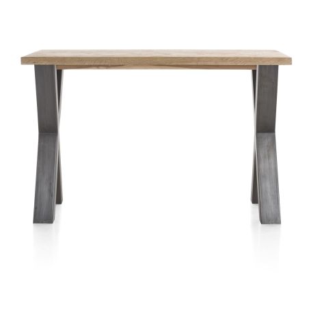 Metalox, table de bar 160 x 90 cm (hauteur: 92 cm) - plateau droit - pieds x métal - Henders and Hazel