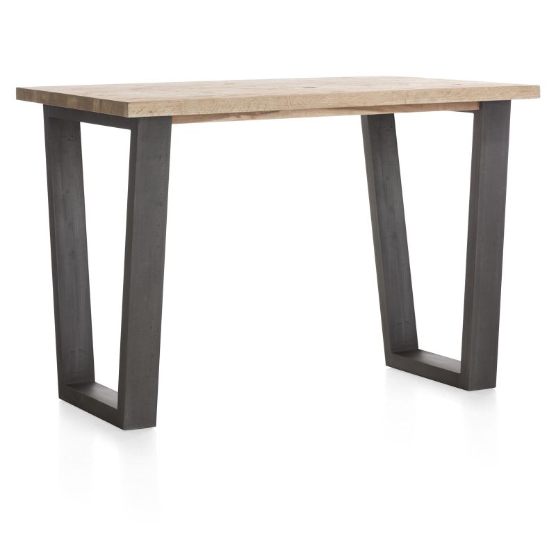 Metalox, table de bar 160 x 90 cm (hauteur: 92 cm) - plateau droit - pieds V en métal - Henders and Hazel