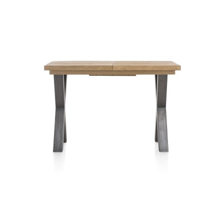 Metalox, table de bar à rallonge 140 (+ 50) x 90 cm (hauteur: 92 cm) - bords effet tronc d'arbre - pieds X en métal - Henders an