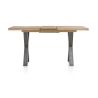 Metalox, table de bar à rallonge 140 (+ 50) x 90 cm (hauteur: 92 cm) - bords effet tronc d'arbre - pieds X en métal - Henders an
