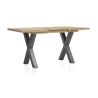 Metalox, table de bar à rallonge 140 (+ 50) x 90 cm (hauteur: 92 cm) - bords effet tronc d'arbre - pieds X en métal - Henders an
