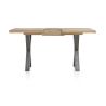 Metalox, table de bar à rallonge 140 (+ 50) x 90 cm (hauteur: 92 cm) - bords effet tronc d'arbre - pieds X en métal - Henders an