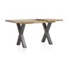 Metalox, table de bar à rallonge 140 (+ 50) x 90 cm (hauteur: 92 cm) - bords effet tronc d'arbre - pieds X en métal - Henders an