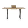 Metalox, table de bar à rallonge 140 (+ 50) x 90 cm (hauteur: 92 cm) - bords effet tronc d'arbre - pieds X en métal - Henders an