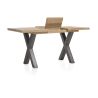 Metalox, table de bar à rallonge 140 (+ 50) x 90 cm (hauteur: 92 cm) - bords effet tronc d'arbre - pieds X en métal - Henders an
