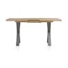 Metalox, table de bar à rallonge 140 (+ 50) x 90 cm (hauteur: 92 cm) - bords effet tronc d'arbre - pieds X en métal - Henders an