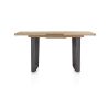 Metalox, table de bar à rallonge 140 (+ 50) x 90 cm (hauteur: 92 cm) - bords effet tronc d'arbre - pieds V en métal