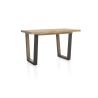 Metalox, table de bar à rallonge 140 (+ 50) x 90 cm (hauteur: 92 cm) - plateau droit - pieds V en métal et bois