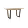 Metalox, table de bar à rallonge 140 (+ 50) x 90 cm (hauteur: 92 cm) - plateau droit - pieds V en métal et bois