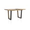 Metalox, table de bar à rallonge 140 (+ 50) x 90 cm (hauteur: 92 cm) - plateau droit - pieds V en métal et bois