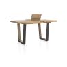 Metalox, table de bar à rallonge 140 (+ 50) x 90 cm (hauteur: 92 cm) - plateau droit - pieds V en métal et bois