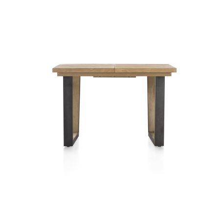 Metalox, table de bar à rallonge 140 (+ 50) x 90 cm (hauteur: 92 cm) - plateau droit - pieds V en métal et bois