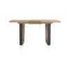 Metalox, table de bar à rallonge 140 (+ 50) x 90 cm (hauteur: 92 cm) - plateau droit - pieds V en métal et bois