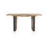 Metalox, table de bar à rallonge 140 (+ 50) x 90 cm (hauteur: 92 cm) - plateau droit - pieds V en métal et bois