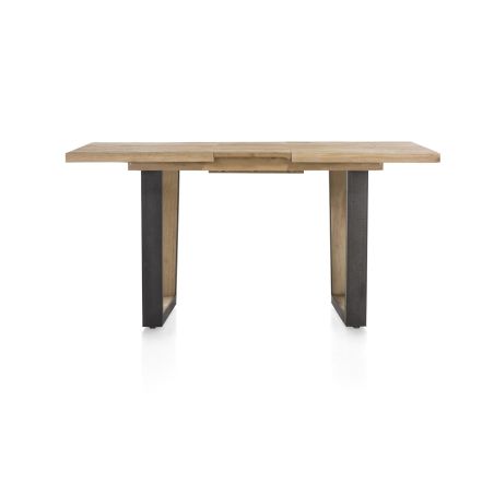 Metalox, table de bar à rallonge 140 (+ 50) x 90 cm (hauteur: 92 cm) - plateau droit - pieds V en métal et bois