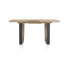 Metalox, table de bar à rallonge 140 (+ 50) x 90 cm (hauteur: 92 cm) - plateau droit - pieds V en métal et bois
