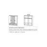 Armoire 181 cm BLISS avec 2 portes pleines, 2 portes miroirs et 2 tiroirs en décor blanc mat