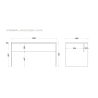 Bureau droit 138 cm AURELIA en blanc brillant et décor chêne cadiz