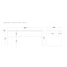 Bureau droit 160 cm AURELIA en blanc brillant et décor chêne cadiz