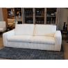 Canapé 2,5 places fixes DIMITRI 224 cm en tissu velours côtelé crème
