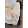 Canapé 2,5 places fixes DIMITRI 224 cm en tissu velours côtelé crème