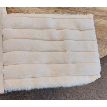 Canapé 2,5 places fixes DIMITRI 224 cm en tissu velours côtelé crème