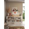 Buffet 4 portes 210 cm CRONOS BLANC CADIZ avec décor partiel cadiz en facade et LED inclus
