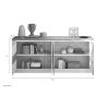 Buffet 4 portes 210 cm CRONOS BLANC CADIZ avec décor partiel cadiz en facade et LED inclus