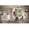 Buffet 4 portes 210 cm CRONOS BLANC CADIZ avec décor partiel cadiz en facade et LED inclus