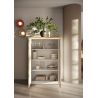 Buffet haut 2 portes CRONOS BLANC CADIZ avec décor partiel cadiz en facade et LED inclus