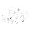 Meuble TV 156 cm CRONOS BLANC CADIZ avec LED inclus