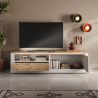 Meuble TV 210 cm CRONOS BLANC CADIZ V2 avec LED inclus